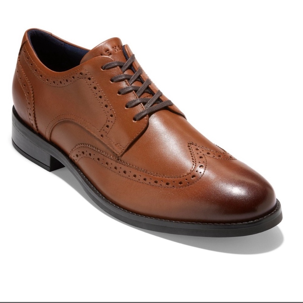 Cole Haan Men’s Grand+ Men's Wingtip Oxford Brown Leather Shoes NEW size 11